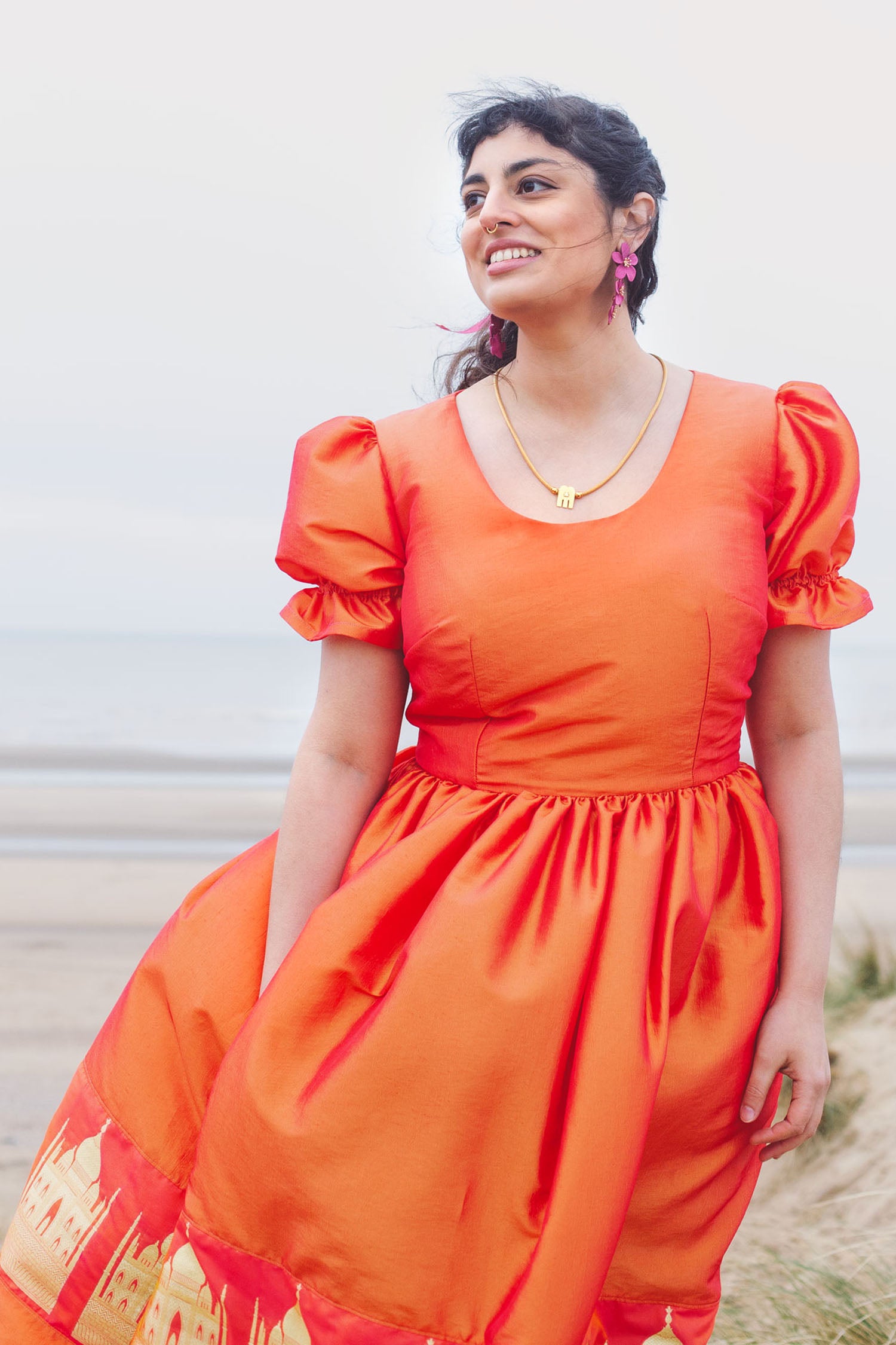 Parvardai dress - orange taffeta