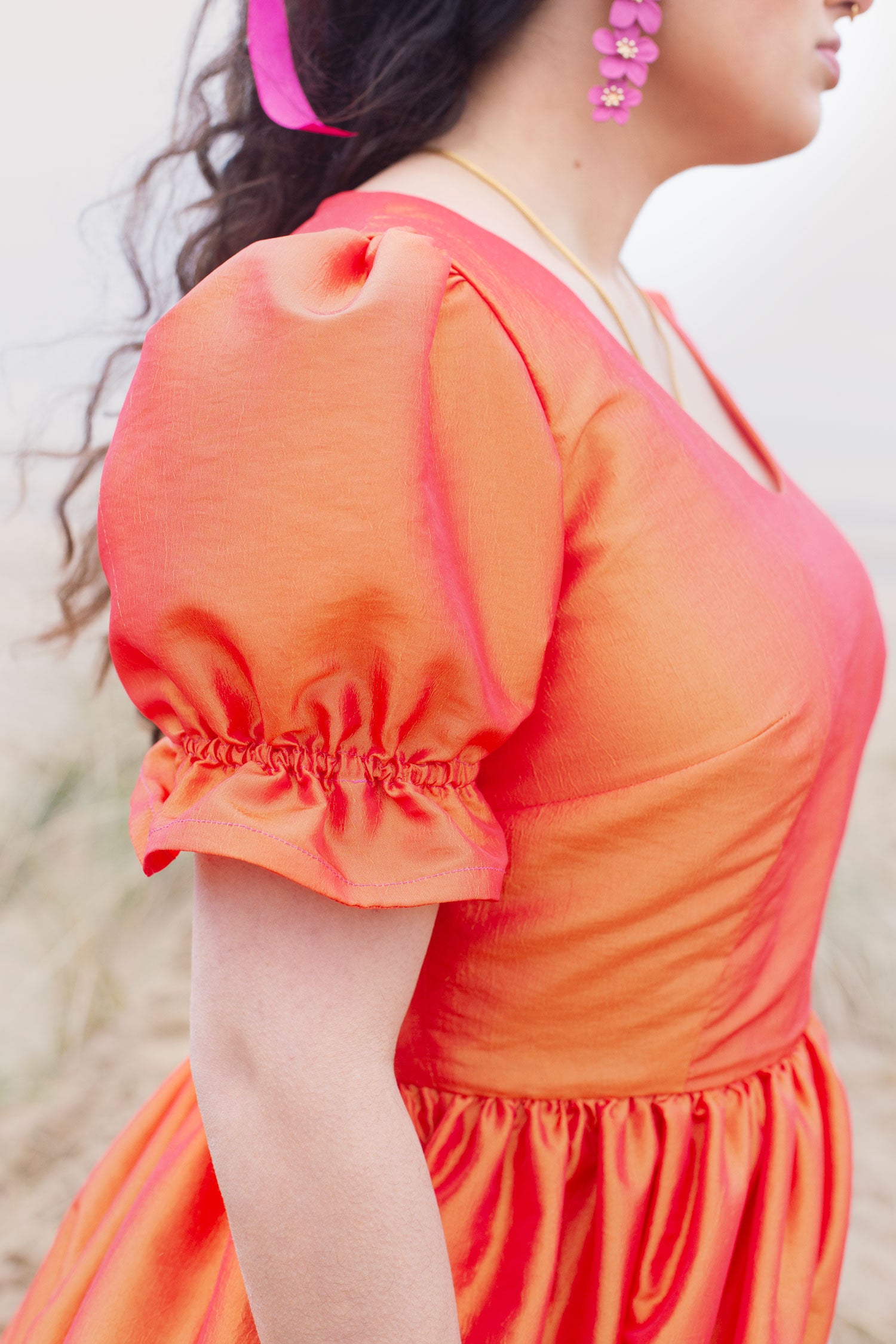 Parvardai dress - orange taffeta