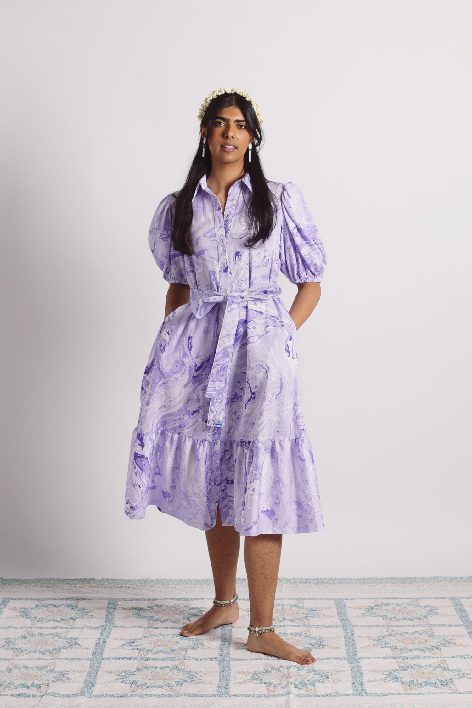 Valli shirt dress lilac marble